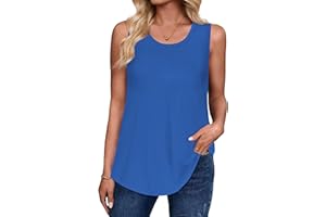 ADOREJOY Womens Tank Top Summer Sleeveless Shirts Casual Scoop Neck Basic Tees Loose Fit Tunic Blouse