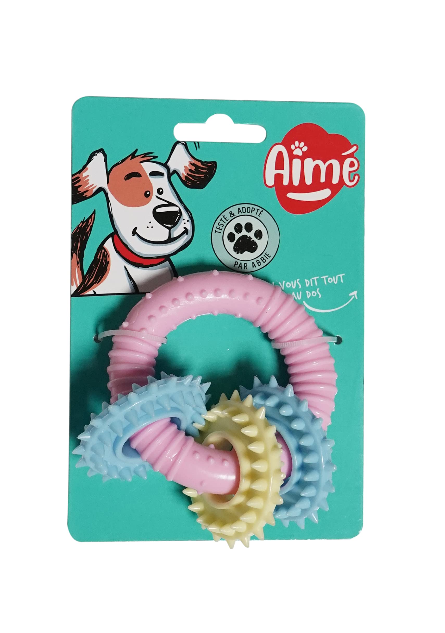 Aimé Chewable Dog Toy for Small Dogs and Puppies Pastel Colour 10 cm