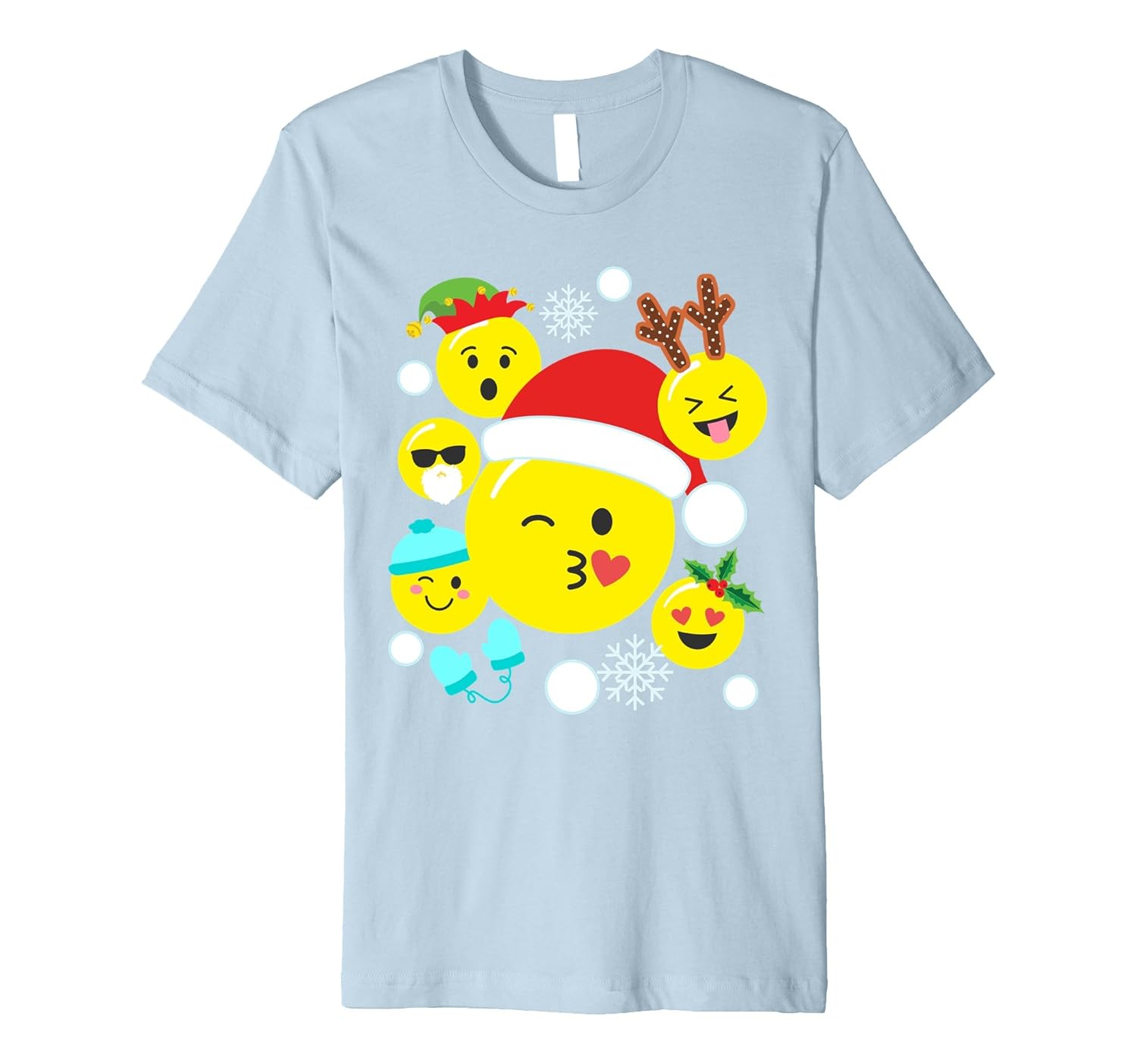 Kiss Wink Emoji Santa Claus Cute Christmas Shirt for Toddler-ANZ