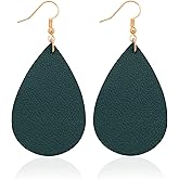 GELVTIC Leather Earrings Dangle Drop for Women, Teardrop Earrings Lightweight for Her