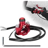 CNC Universal Engine Stop Start Kill Switch Button for 22mm Handlebar - RED | with Mounting Backplate for Motorcycle, ATV, Dirt Pit Bike, Scooter, Quad, Multi-function for engine start/kill, horn, etc