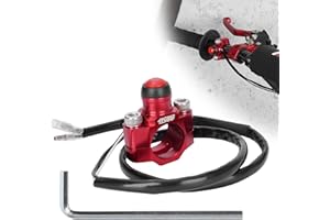 WEIYINGSI CNC Universal Motorcycle Engine Stop Start Kill Switch Button with Mounting Backplate for Motorcycle, ATV, Dirt Pit Bike, Scooter, Quad Etc with 22mm Handlebar - Red