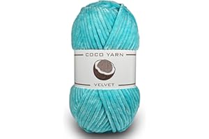 COCO YARN Velvet Yarn for Crocheting – CocoYarn - Chenille Chunky Yarn for Hand Knitting, Fluffy Soft Plush Jumbo Amigurum Super Bulky Baby Blanket Yarn for Crochet Size 6 100g (131yds) ((Powder Blue-35))