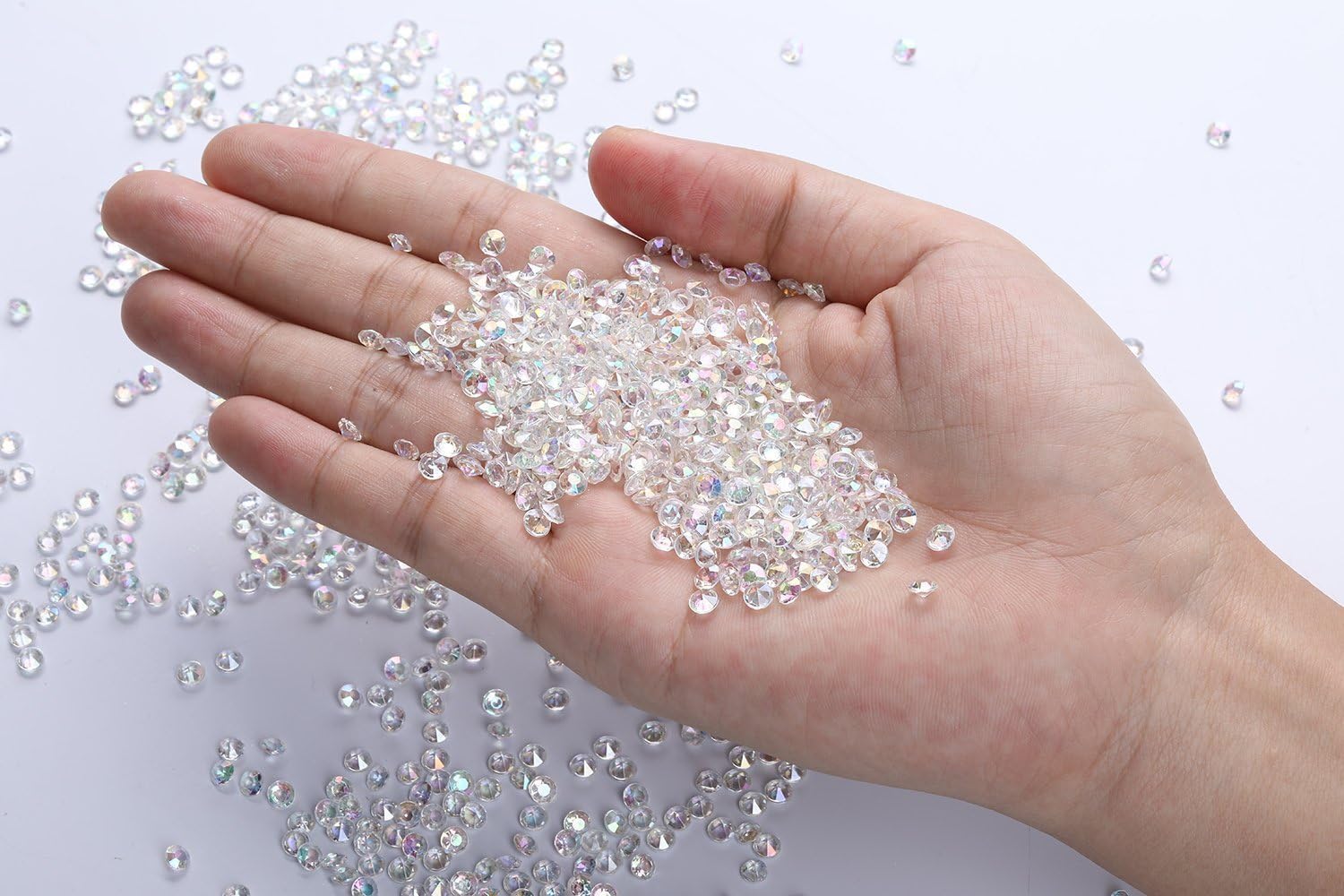Vase Fillers - Gintoaria 10000 pcs/Pack Wedding Table Scatter Confetti Crystals Acrylic Diamonds Vase Fillers 4.5 mm Rhinestones for Wedding, Bridal Shower, Vase Beads Decorations (AB Clear)