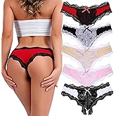 SPFAS Women's Lace Underwear Sexy Panties for Women Comfort Cheeky Bikini Underwear Soft Hipster Brief Panties for Ladies