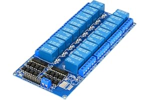 WWZMDiB 16 Channel Relay Board Low Level triggering Optocoupler Isolation Compatible with for Arduino Raspberry Pi ESP32 STM (5V)