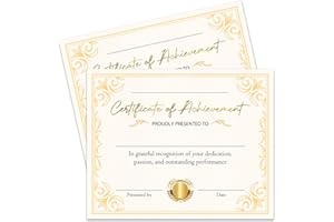 JIOJIO CHAN 25 Certificates of Achievement Awards, Training Course Certificate of Completion for School 8x10 Inches