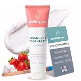 Wellnesse Hydroxyapatite Toothpaste Whitening Fluoride Free Strawberry 4 Oz | Calcium Carbonate Sourced From France, For Kids, Toddlers And Children, SLS Free, Xylitol Formula, Gentle Daily Enamel Care