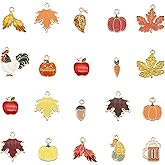 Julie Wang Alloy Pendant for Halloween Thanksgiving Christmas Valentine’s Day Gifts Jewelry Making - Pumpkin, Maple Leaf, Snowflake, Heart Charms Crafts DIY Supplies