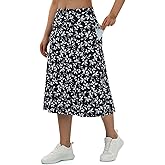 Turnhier Women's Midi Length Skorts Skirts with 2 Pockets Modest Long Skirts 28" Knee Length Athletic Skort
