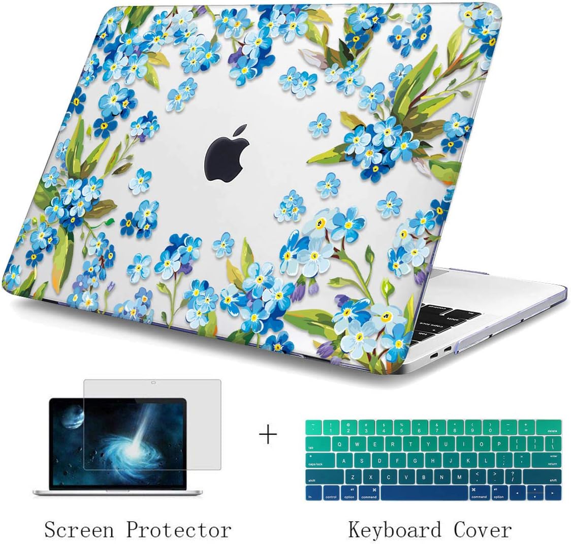 CiSoo Hard Shell Case for MacBook Retina 12 Inch Case with Keyboard Cover and Screen Protector Elegant Flowers