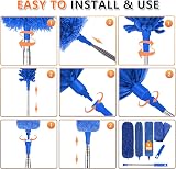 Kelursien Extendable Feather Duster 6-Piece Cleaning Kit 100 Inch Pole view 6