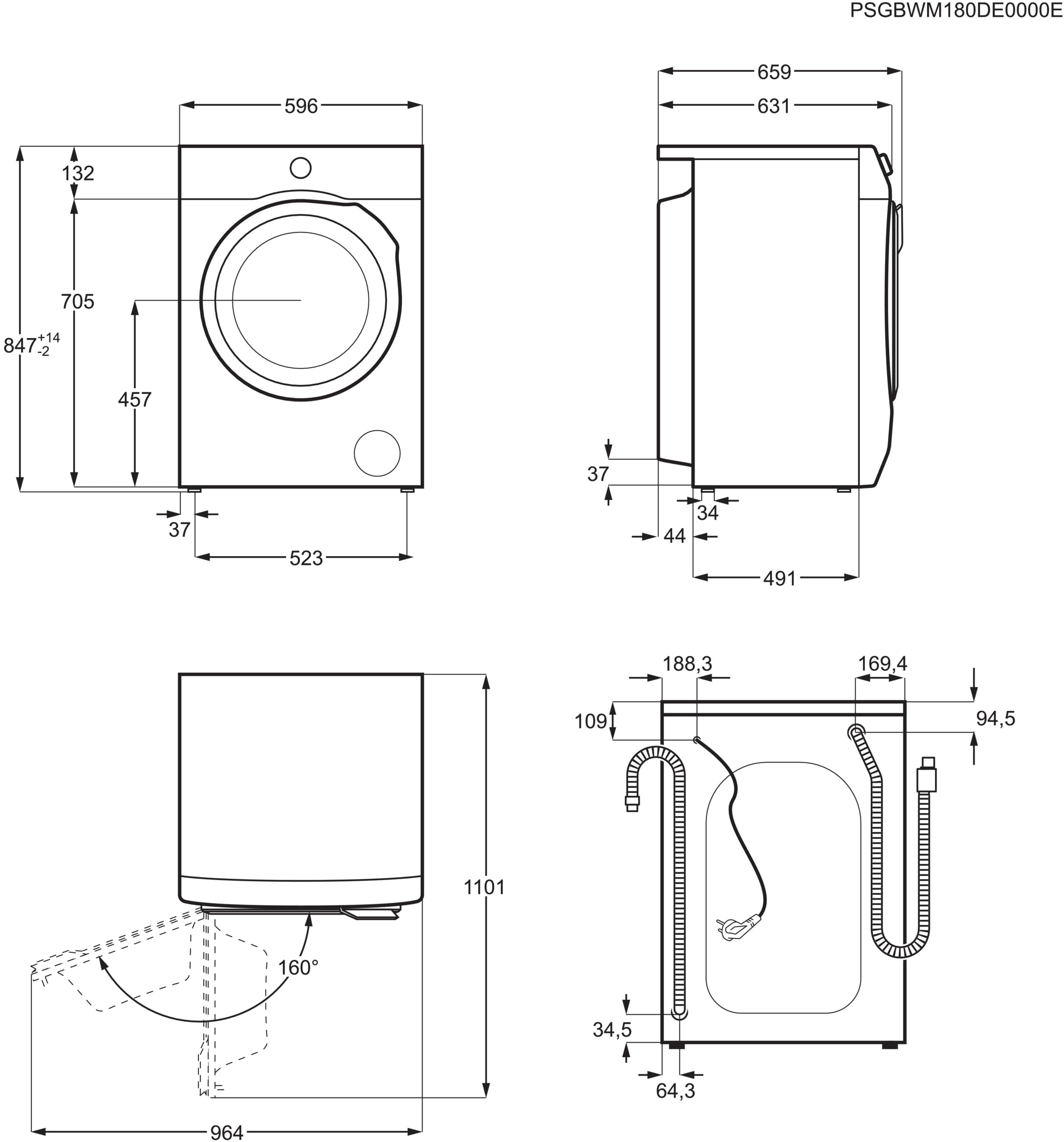AEG Waschmaschine 9 kg, Serie 6000 ProSense: Mengenautomatik für automatische Anpassung von Waschdauer & Energieverbrauch, Startzeitvorwahl, Nachlegefunktion, Vollwasserschutz, 1400 U/min, L6AMZ49FL 6