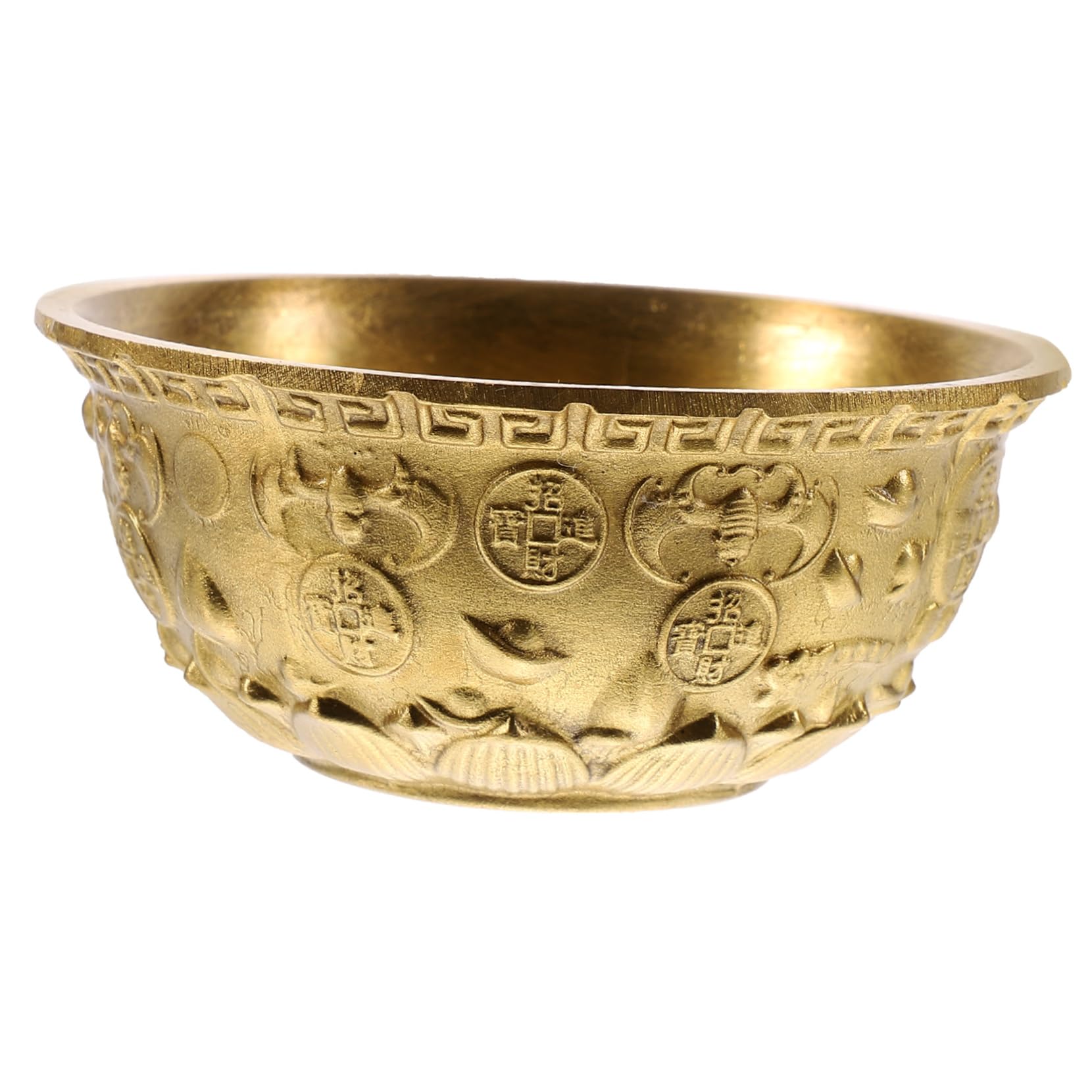 YARNOW Feng Shui Treasure Bowl Brass Cornucopia Basin Good Luck Wealth Bowl Decorative Fortune Treasure for Housewarming Ornaments