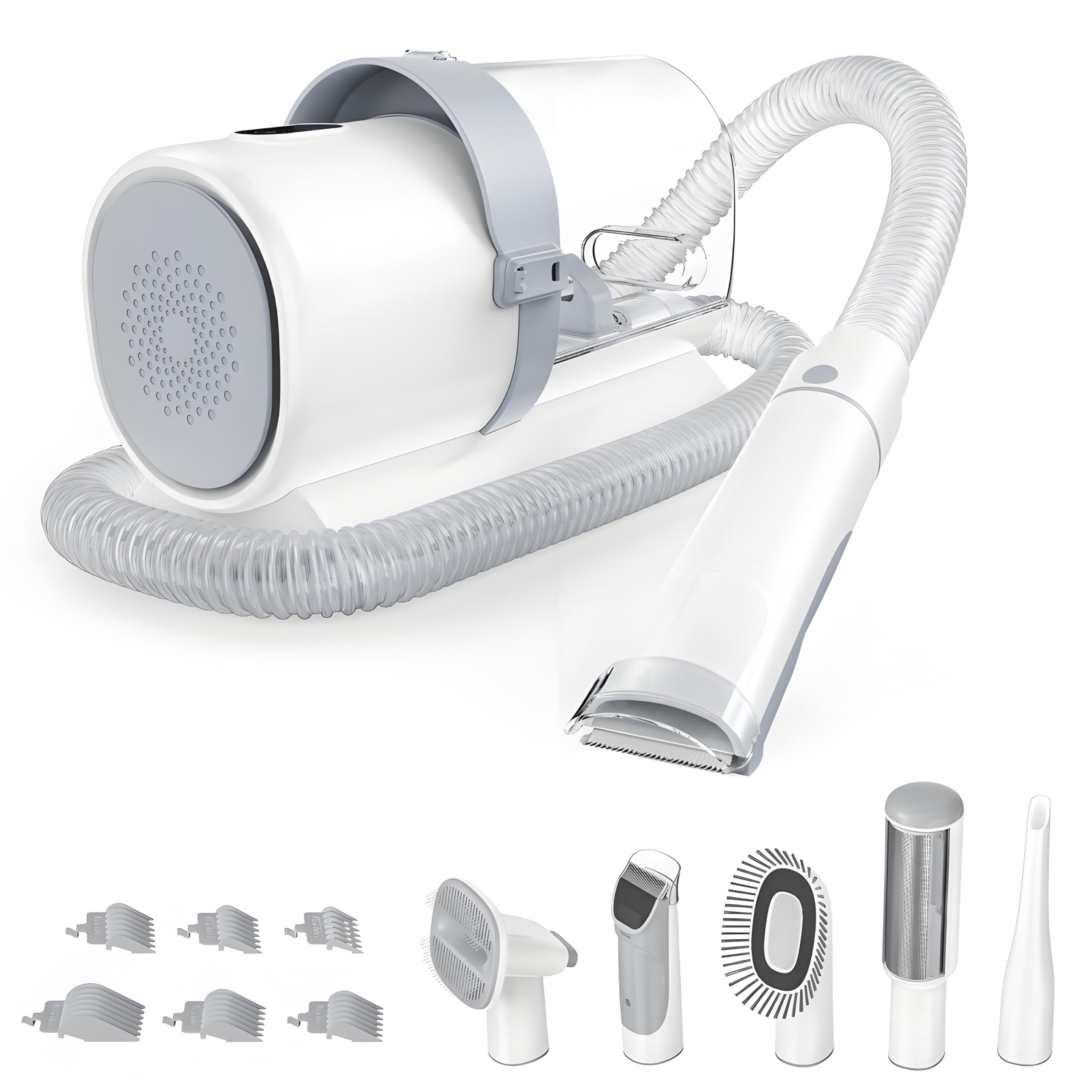 Sweetcrispy Professional Pet Grooming Vacuum Kit, 2.5L Cup, 3 Suction Modes, and 5 Groomer Tools with Cordless Low Noise Dog Clippers for Cats, Other Animals Hair Trimmer Image