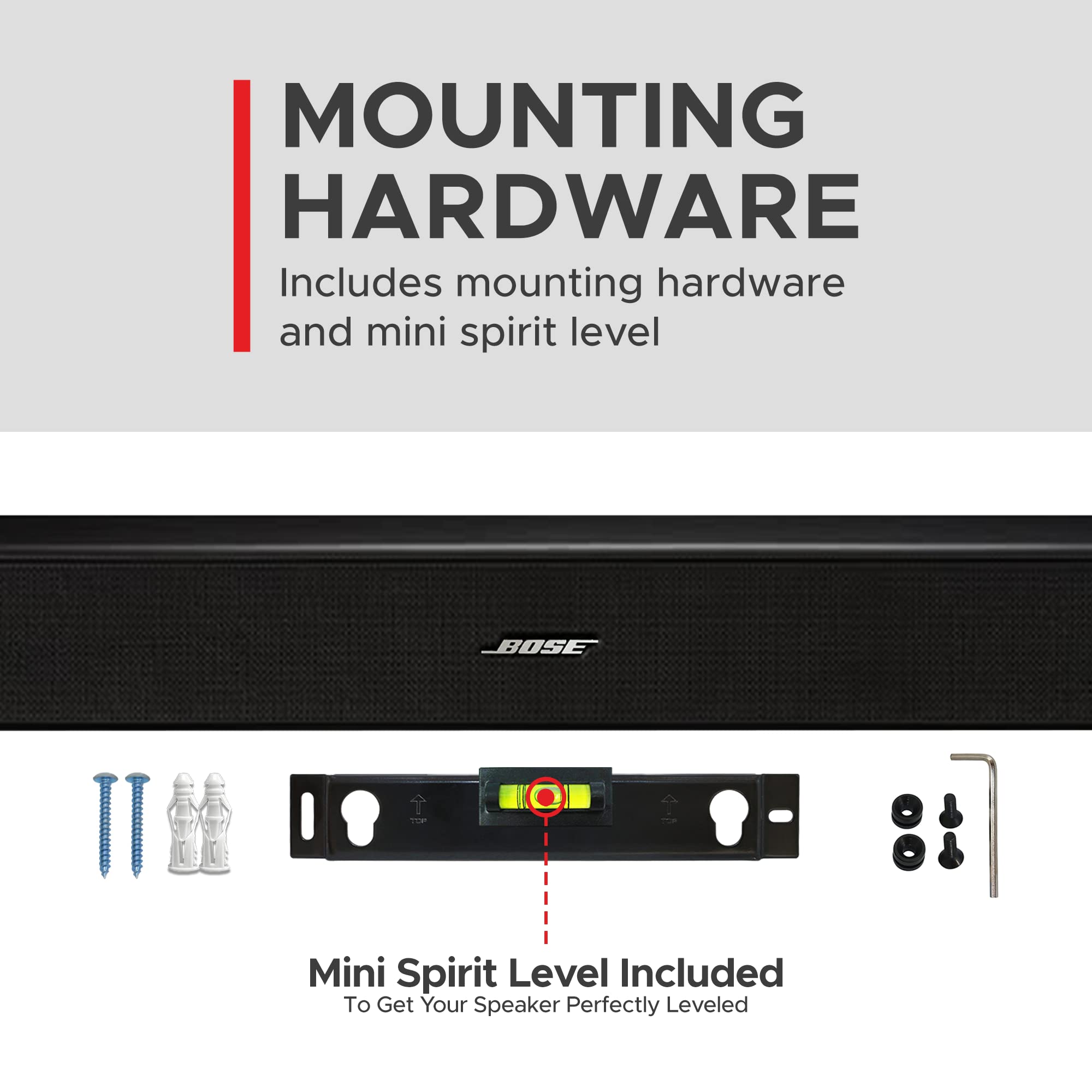 Sound Bass Solo 5 Wall Mount Bracket for Bose Solo 5 Sound Bar, Complete Kit with All Mounting Hardware, Compatible with Series II Soundbar, Designed in The UK by Soundbass