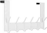 WEBI Over The Door Hook White 6-Hook Towel Coat Rack, No-Drill Door Hanger 2