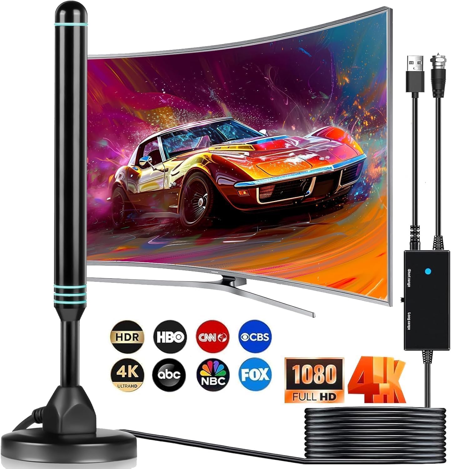 Photo 1 of TV Antenna Indoor Antenna for Smart TV for Long Range Reception and All Smart TVs HD Digital Antenna with Amplifier Signal Booster for Local Channels Supports 4K 1080p-2025 Upgrade