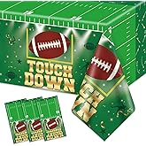 BKAILZYX 3 PCS Football Party Tablecloth Tailgate Birthday Decorations Table Cover Football Touchdown Plastic Rectangle Party Tablecloth for Football Sports Game Themed Party Supplies, 54 x 108 Inch