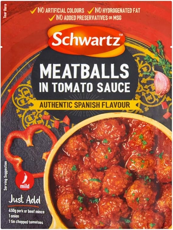 Schwartz Meatballs in Tomato Sauce Recipe Mix, 30g Amazon.co.uk Grocery