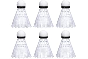 XIZAO Badminton Birdies Nylon Feather Badminton Shuttlecocks High Speed Training Badminton Balls with Great Stability for Indoor Outdoor Practice 6 Pack