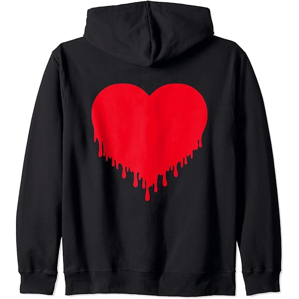Amazon.com: Dripping Pink Heart Zip Hoodie : Clothing, Shoes