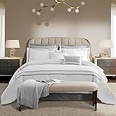 Wonderful White Comforter Set King,8-Piece Hydro-Brushed Wooly Feel Hotel Style Modern Luxury Bedding Comforter Set with Matching Fitted Sheet,Flat Sheet,Pillow Sham,Decor Pillows for All Season