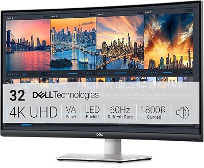 Dell S3221QSA 32 Inch 4K UHD Curved Monitor 60Hz VA AMD FreeSync 99% sRGB