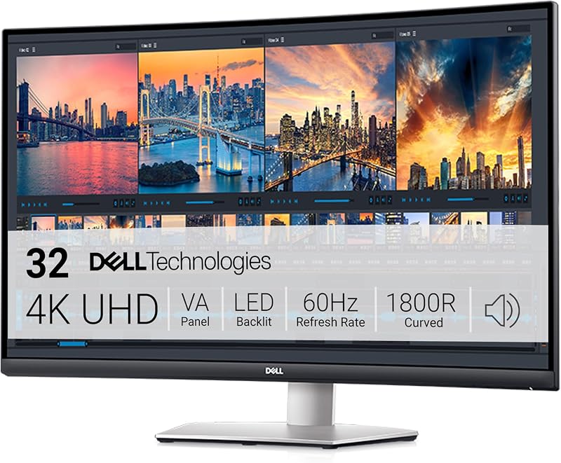 Dell S3221QSA 32 Inch 4K UHD Curved Monitor 60Hz VA AMD FreeSync 99% sRGB