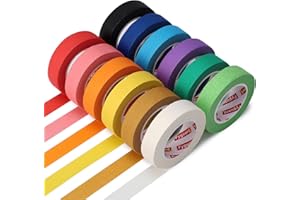 12 Pcs Colored Masking Tape 511ft x 0.6 Inch Wide Colored Painters Tape Roll, Rainbow Craft Tape for Kids Teaching Supplies L