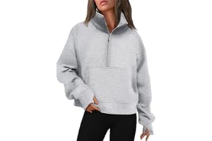 EFAN Womens Oversized Half Zip Sweatshirts Cropped Pullover Fleece Quarter Zip Up Hoodies 2024 Fashion Clothes Winter Outfits