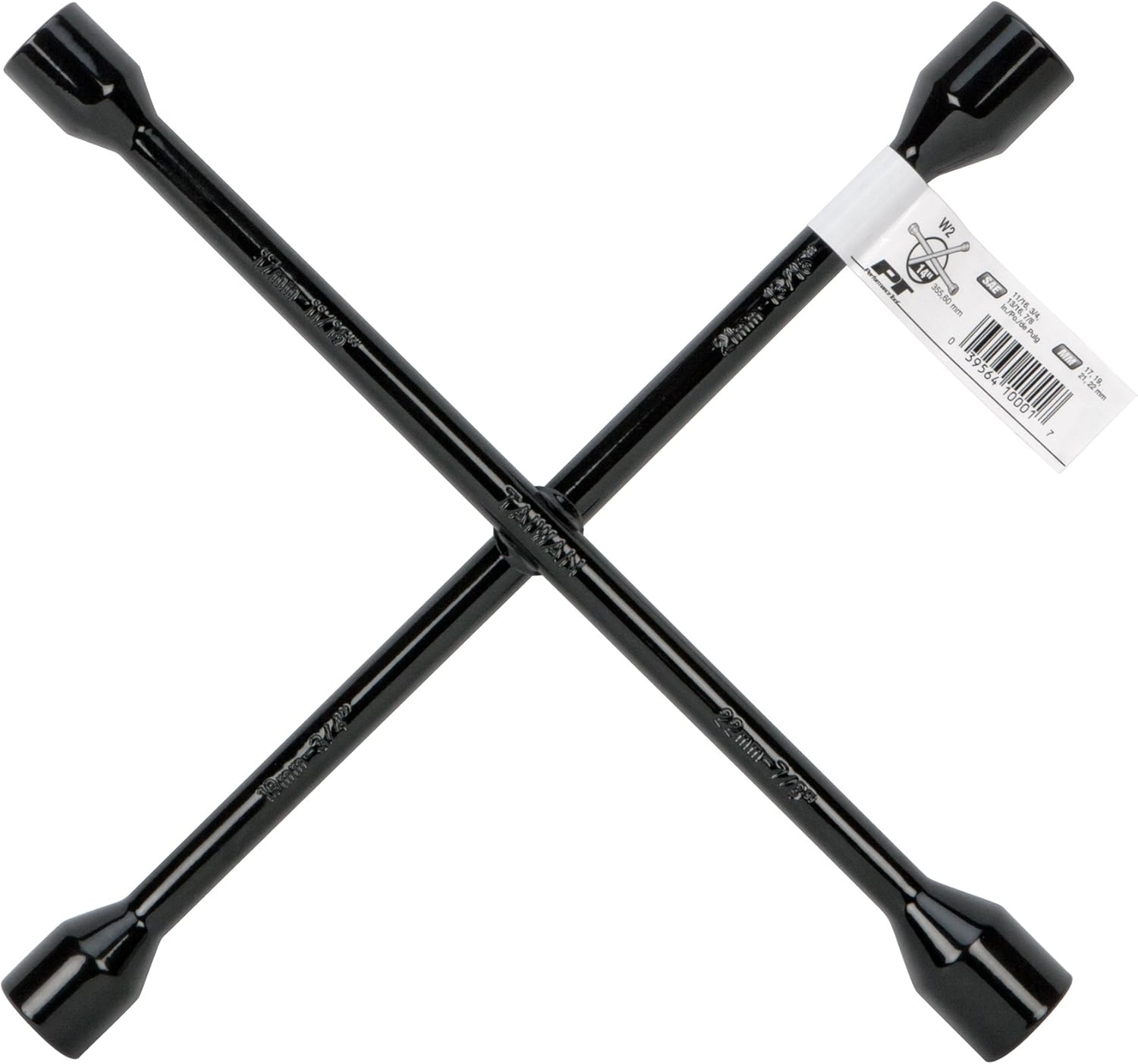 Performance Tool W1 Black 20" SAE/Metric 4-Way Cross Lug Wrench: Automotive