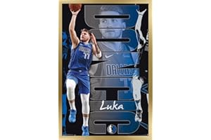 Trends International NBA Dallas Mavericks - Luka Doncic 19 Wall Poster, 22.375" x 34", Gold Framed Version