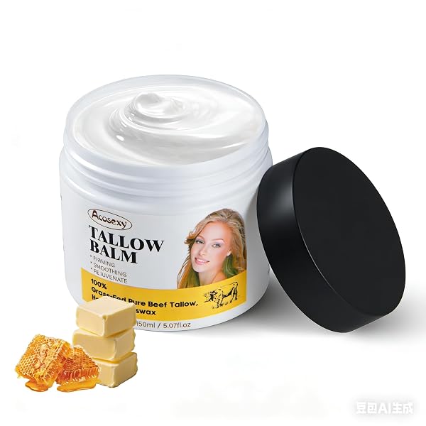 NEW BEEF TALLOW FOR FACE,HANDMADE WHIPPED TALLOW BALM WITH SHEA BUTTER,GRASS FED BEEF TALLOW FOR SKIN,ORGANIC BEEF TALLOW FACE MOISTURIZER,TALLOW AND HONEY BALM FOR DRY & SENSITIVE SKIN 5.07 OZ