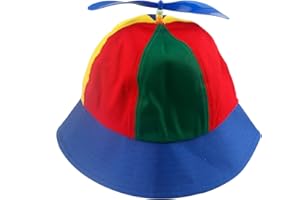 ASUNFO Rainbow Propeller Hat Detachable Propeller Funny Adults Fisherman Hat Crazy Hats