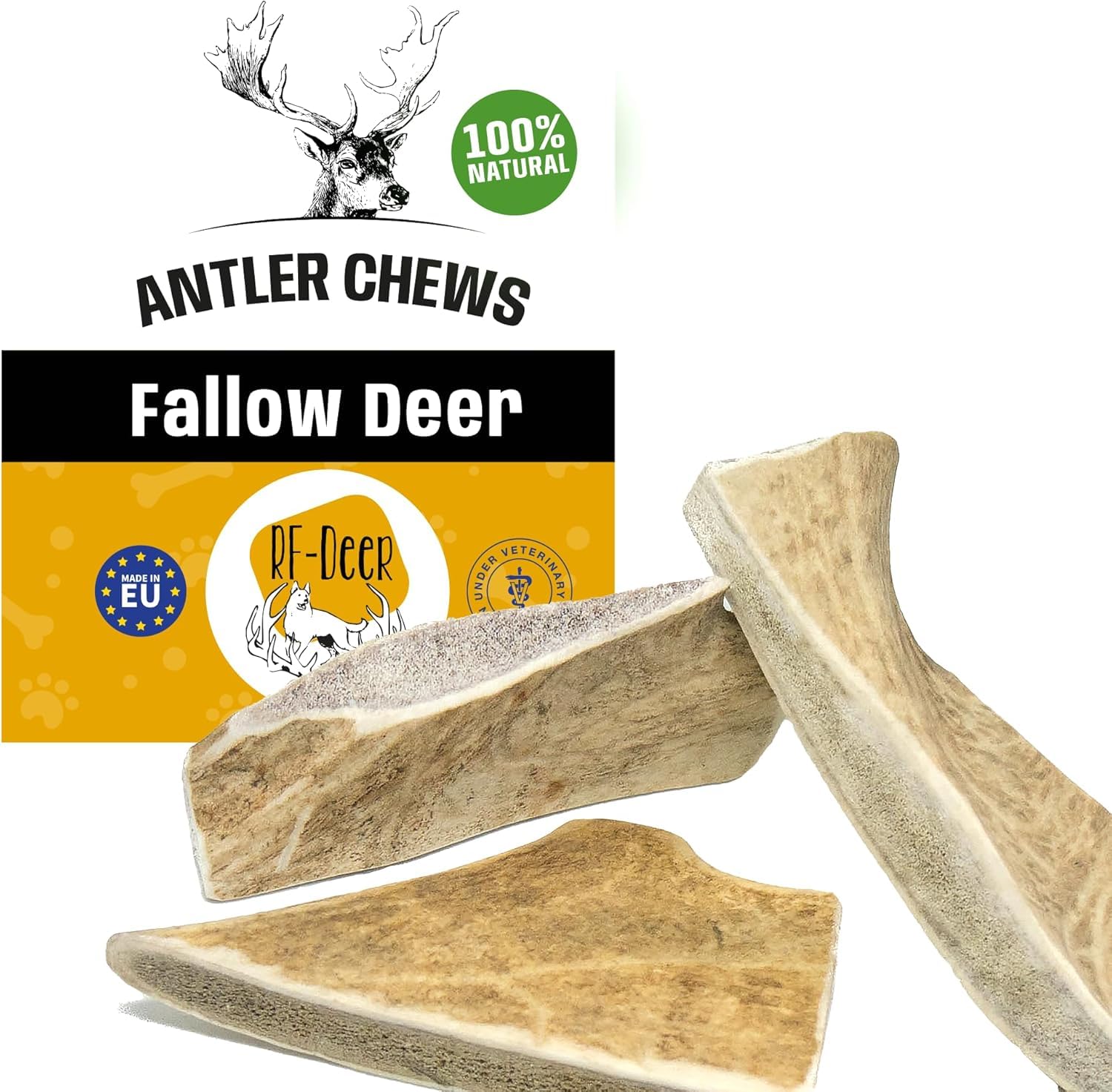 RF - Deer Fallow Deer Antler for Dogs Size S SOFT Version - 1 piece - Natural Long Lasting Chew Treat Enjoyment and Dental care for your dog Available in different versions