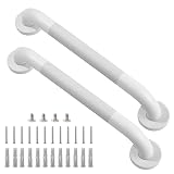 Rackickyer 2-Pack 15" Suction Grab Bars – No-Drill Shower & Bathtub Safety Handles For Seniors (Holds Up To 300 Lbs)