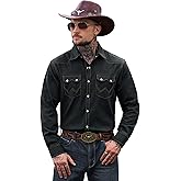 Herberton Mens Western Pearl Snap Shirt Cotton Blend Cowboy Style Long Sleeve Button Shirts