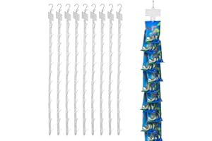 IZIUSY 10 Pieces Station Hanging Merchandise Strips with Hooks, Display Merchandise Strips for Retail Display with Label Header