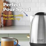Russell Hobbs Brushed Stainless Steel Electric Kettle 1.7L 3kW Black view 3