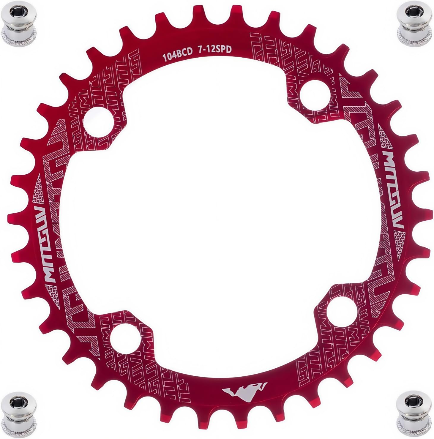 YBEKI 7075-T6 Aluminum Narrow-Wide Chainring (32T/34T/36T/38T) – 104BCD CNC Machined MTB/Road Bike Chainwheel | Ultra-Lightweight & Anti-Drop Design | Compatible with Shimano/SRAM 8-11 Speed