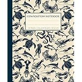 Composition Notebook College Ruled: Vintage Ocean Sea Life Animals Illustration | Aesthetic Wide-Ruled Lined Paper Journal for School, College, Office, Work | 110 Pages (7.5 x 9.25)