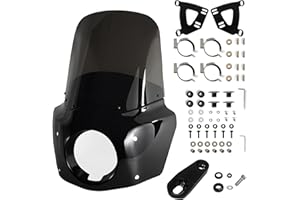 BOSYCY Motorcycle Fairing Windshield Kit, 5.75" Headlight Fairing 15" Smoked Motorbike Windscreen 35-41mm Forks Fit For Harley Iron 883 Sportster 1100 1200