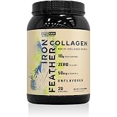 Iron Feather Multi-Collagen Powder, Unflavored, 10g Protein, 10.32 oz Bag | Bovine, Fish, Chicken &amp; Eggshell Membrane Collagen with Vitamin C, Joint &amp; Tissue Comfort, Mixes into Any Beverage