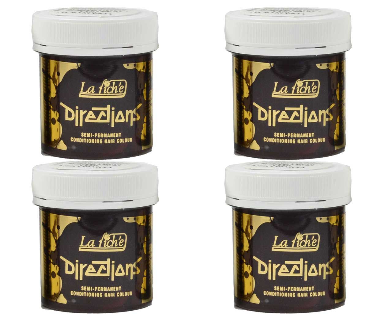 4 X La Riche Directions Semi-Permanent Hair Color 88ml Tubs - Vermillion Red