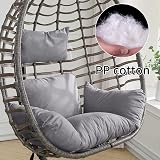 Warmiehomy Hanging Chair Cushion Pad with Pillow - Grey 66x45cm view 8