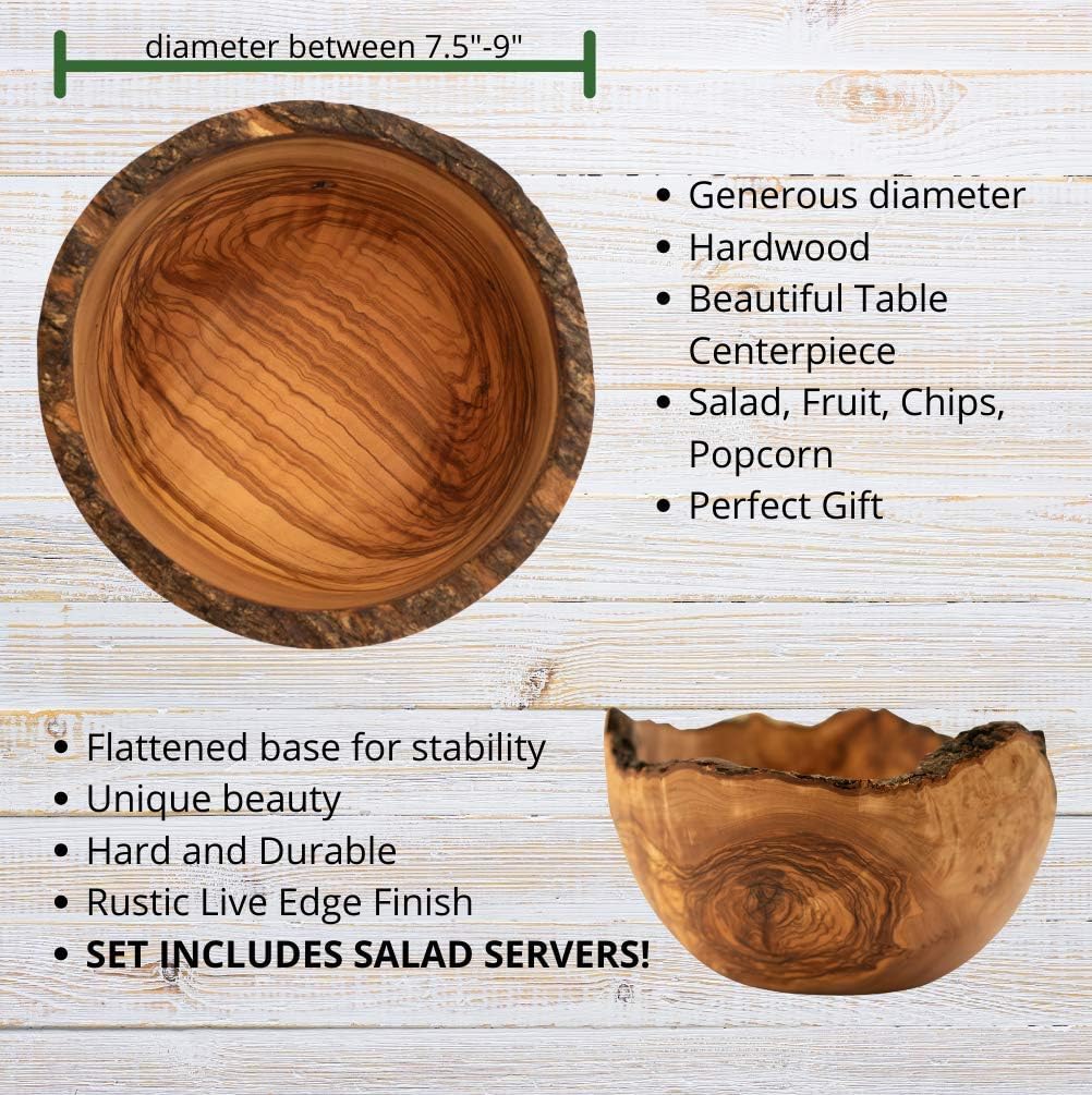 Salad Servers Olive Wood Salad Bowl What The Art U00ae Olive Wood Olive Wood Romana L Gift Approx U00d8 23 25 X U2191 9 13 Cm Kitchen Dining Home Living