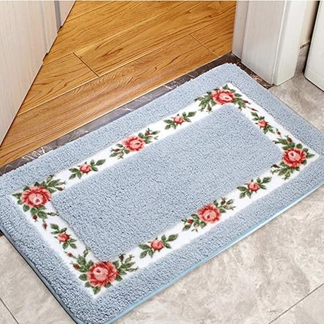 Amazon 浴室マット 足ふきマット バスマット おしゃれ ブルー 速乾 吸水 抗菌 ふわふわ 丸洗い 廊下 洗面台 寝室 55 1cm 浴室 バスルーム キッチン 丸洗い 滑り止め ラグカーペト オールシーズ 絨毯 吸水マット 衛生 屋内 リビング 新生活 玄関マット オンライン通販
