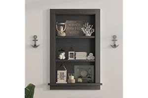 Mepplzian Recessed Medicine Cabinet,14x24 in Wall Bathroom Cabinet with Storage,Bathroom Niche for Shower Wall for Bedroom/Hallway,Black Shower Wall Niche Insert for Drywall,MDF