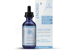 ENERGI NUT ENERGI Liquid Oxygen Drops, Improves Strength & Boost Oxygen and Energy Levels, Encourages Athletic Performance and Oxygen Boost, 4oz Bottle, 190 Servings